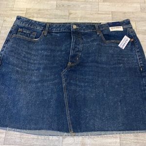 NWT!! Old Navy Button Fly High Rise Denim Mini Skirt With Pockets Size 20